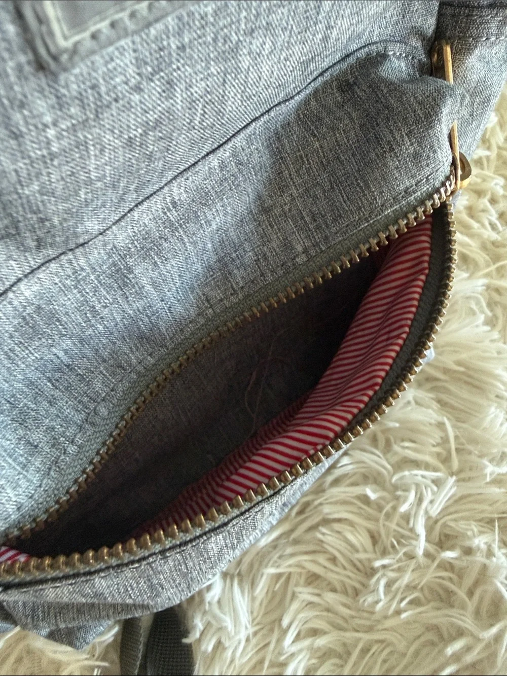 Herschel Supply Company Gray Textured Mini Backpack with Brass Zipper